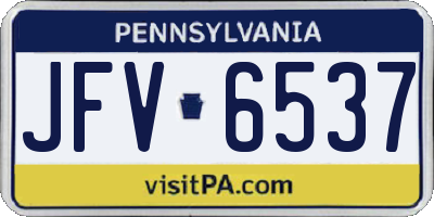PA license plate JFV6537