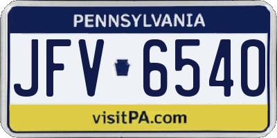 PA license plate JFV6540