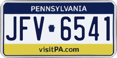 PA license plate JFV6541