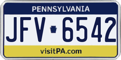 PA license plate JFV6542