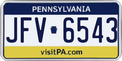 PA license plate JFV6543