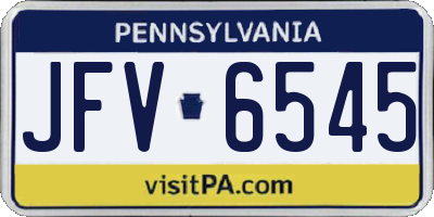 PA license plate JFV6545