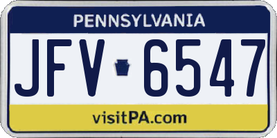 PA license plate JFV6547