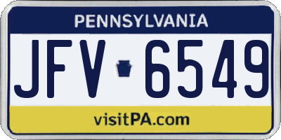 PA license plate JFV6549