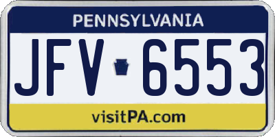 PA license plate JFV6553