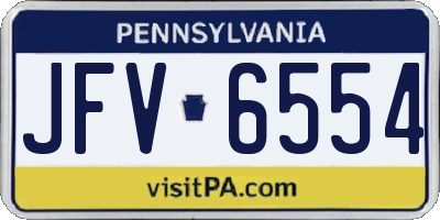 PA license plate JFV6554