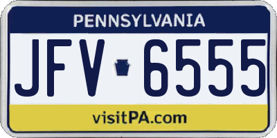 PA license plate JFV6555