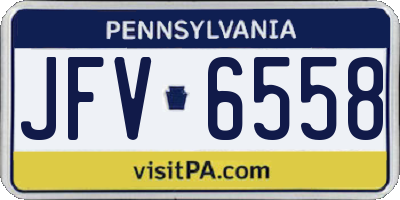 PA license plate JFV6558