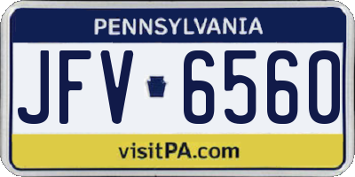 PA license plate JFV6560