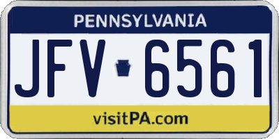 PA license plate JFV6561