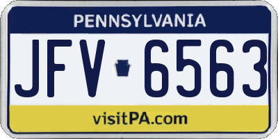 PA license plate JFV6563