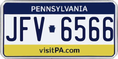 PA license plate JFV6566