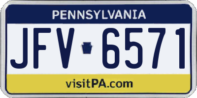 PA license plate JFV6571