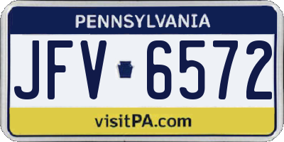 PA license plate JFV6572