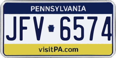 PA license plate JFV6574