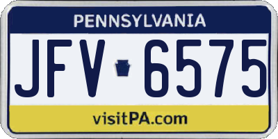 PA license plate JFV6575