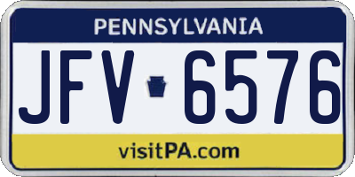 PA license plate JFV6576