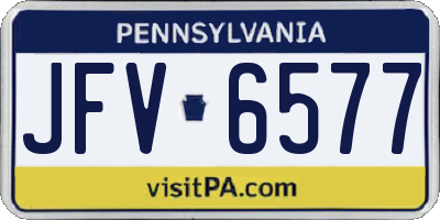 PA license plate JFV6577