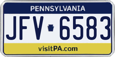 PA license plate JFV6583