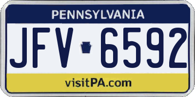 PA license plate JFV6592