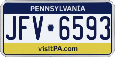 PA license plate JFV6593