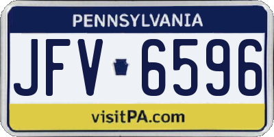 PA license plate JFV6596