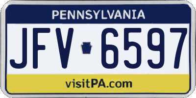 PA license plate JFV6597