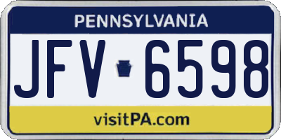 PA license plate JFV6598