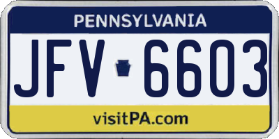 PA license plate JFV6603