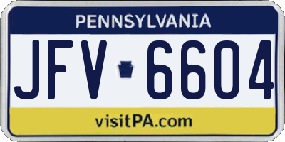 PA license plate JFV6604
