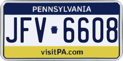PA license plate JFV6608