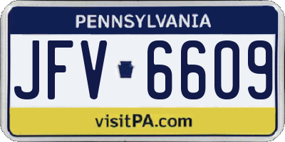 PA license plate JFV6609
