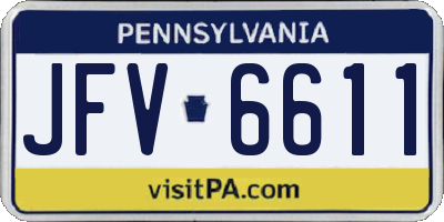 PA license plate JFV6611