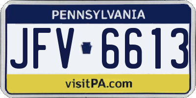 PA license plate JFV6613