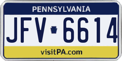 PA license plate JFV6614