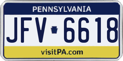 PA license plate JFV6618