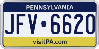 PA license plate JFV6620