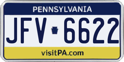 PA license plate JFV6622