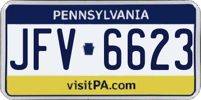 PA license plate JFV6623