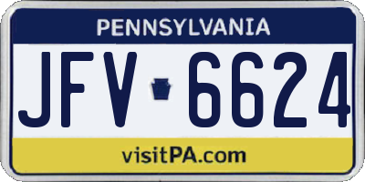 PA license plate JFV6624