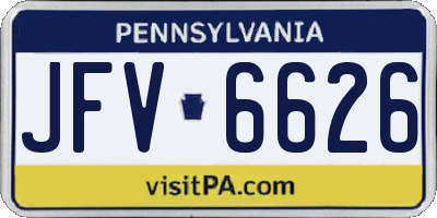 PA license plate JFV6626