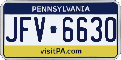 PA license plate JFV6630