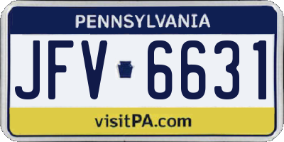 PA license plate JFV6631