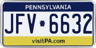 PA license plate JFV6632
