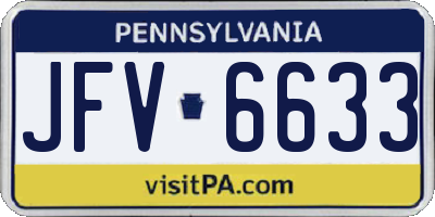 PA license plate JFV6633