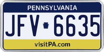 PA license plate JFV6635