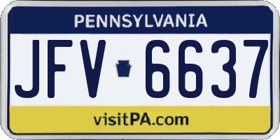 PA license plate JFV6637