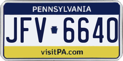 PA license plate JFV6640