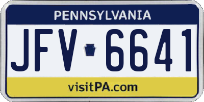 PA license plate JFV6641