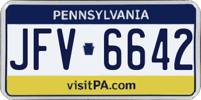 PA license plate JFV6642